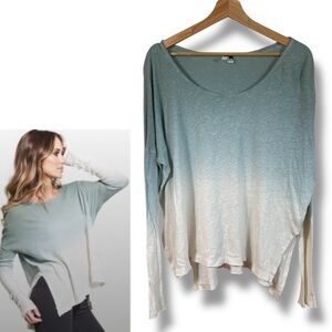 FREE PEOPLE - WE THE FREE Starry Night Ombré Dip Dye Linen Blend Top, Medium